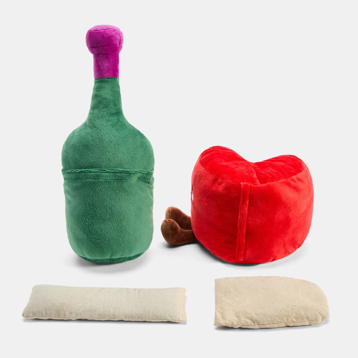 2 Pack Cheese & Wine Microwaveable Hottie - Green/Red