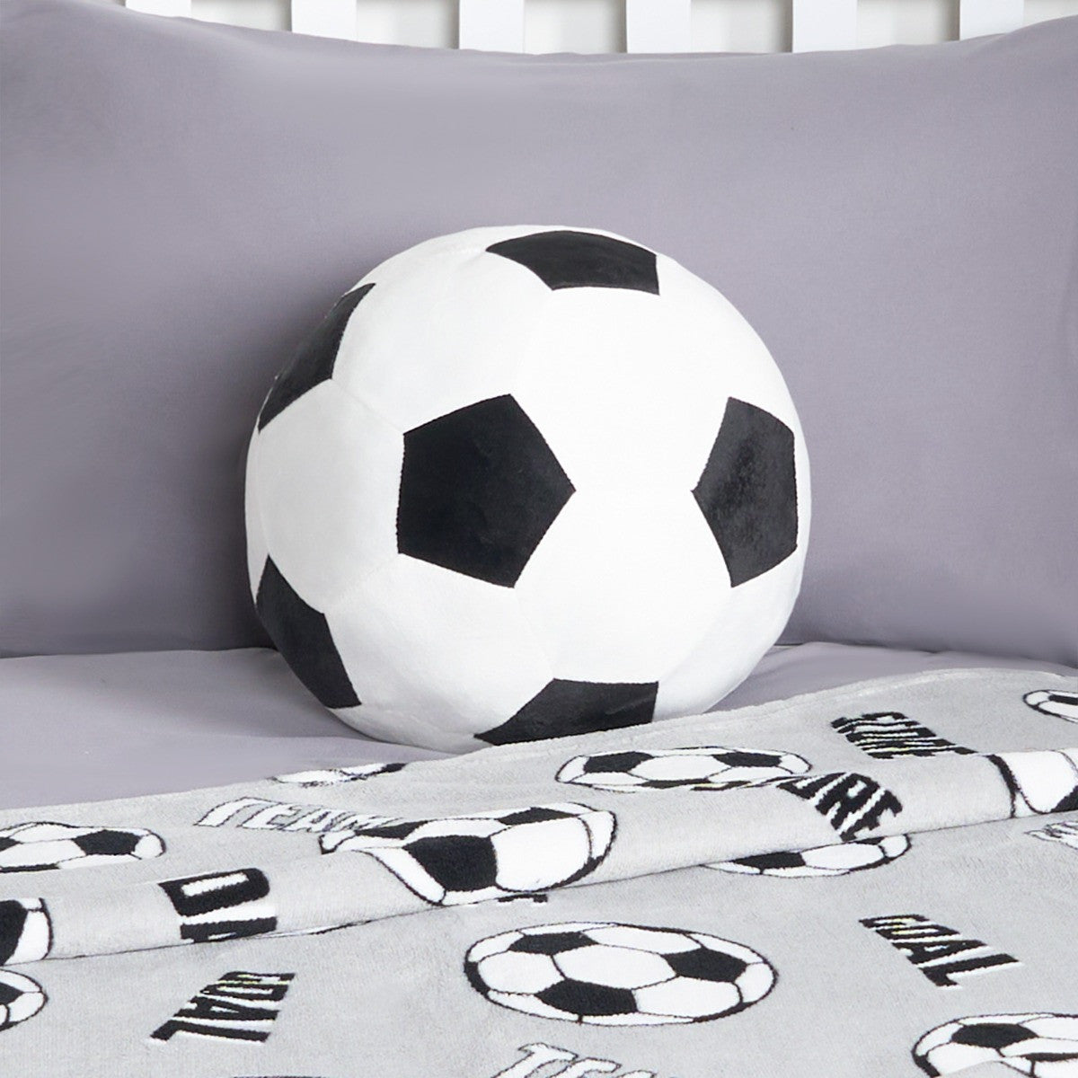 Football Shaped Scatter Cushion - Black/White - Truly Yours