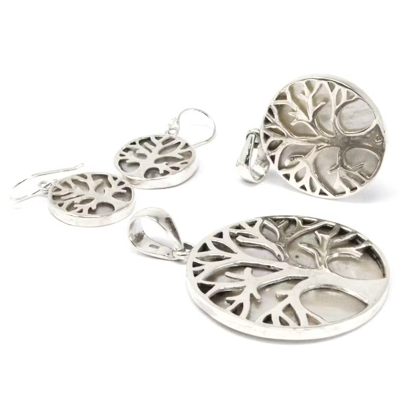 Tree of Life Silver Earrings 15mm - Mother of Pearl - Truly Yours