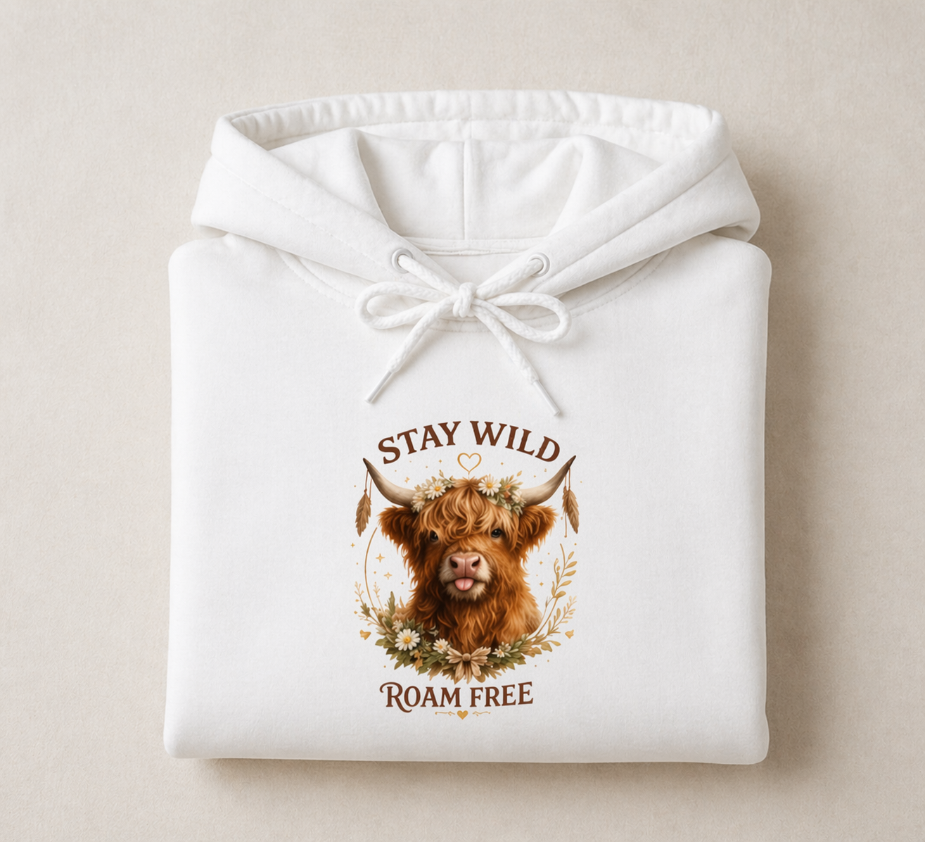 Stay Wild, Roam Free Highland Cow Hoodie - Various Colours - Truly Yours