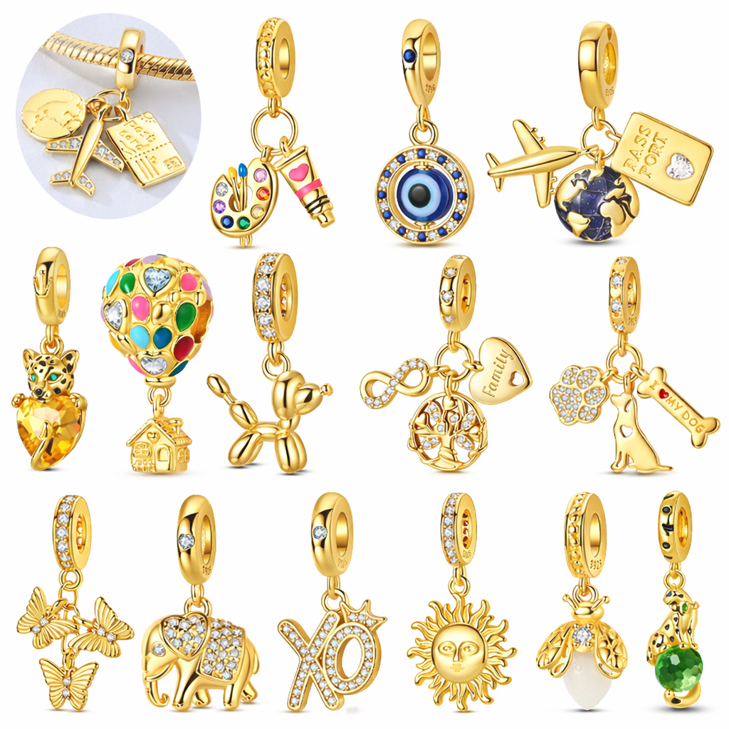 925 Sterling Silver Gold Charms - Truly Yours