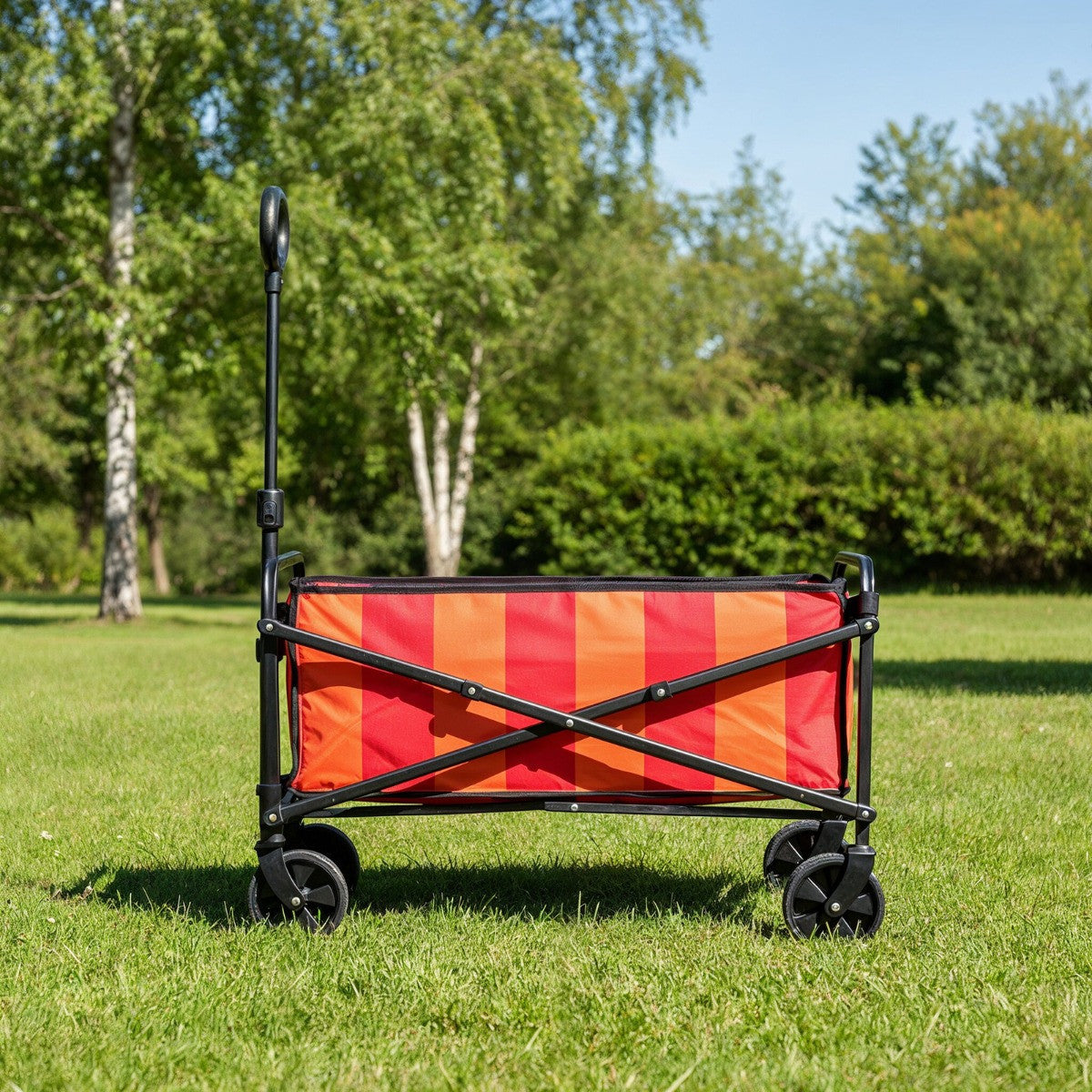 Stripe Print Foldable Camping Trolly - Orange/Pink - Truly Yours