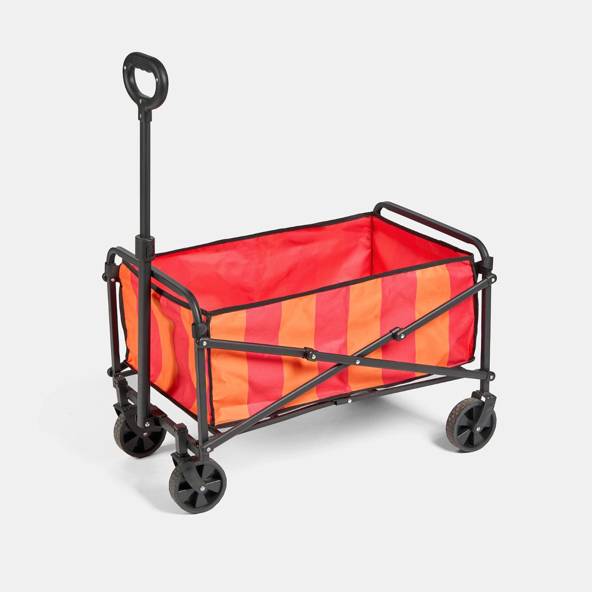 Stripe Print Foldable Camping Trolly - Orange/Pink - Truly Yours
