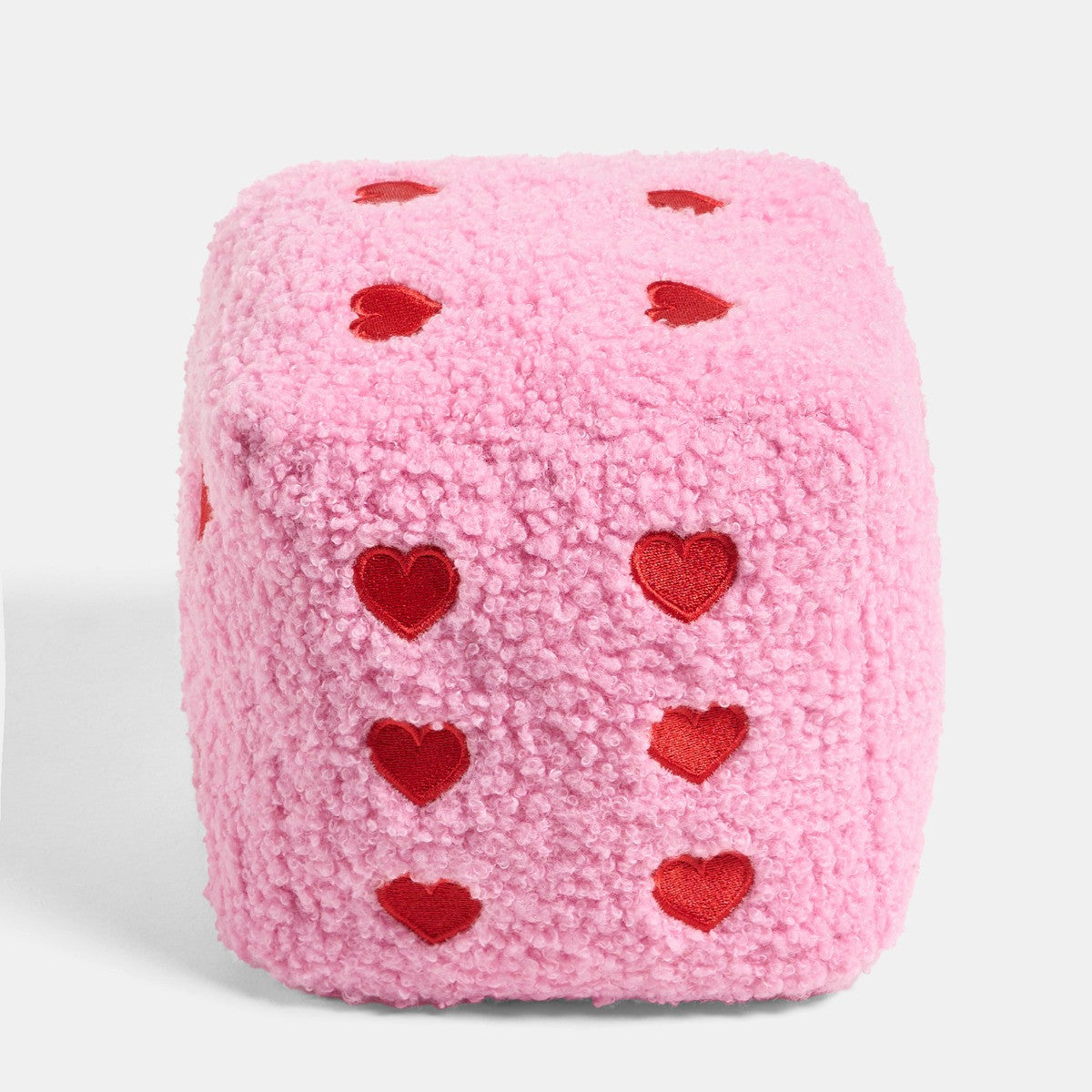 Boucle Heart Print Dice Doorstop - Pink/Red - Truly Yours