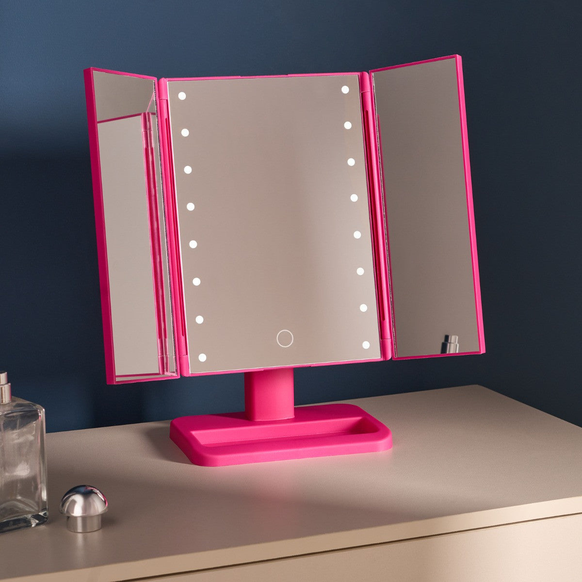 LED 3-Way Vanity Mirror - Hot Pink - Truly Yours