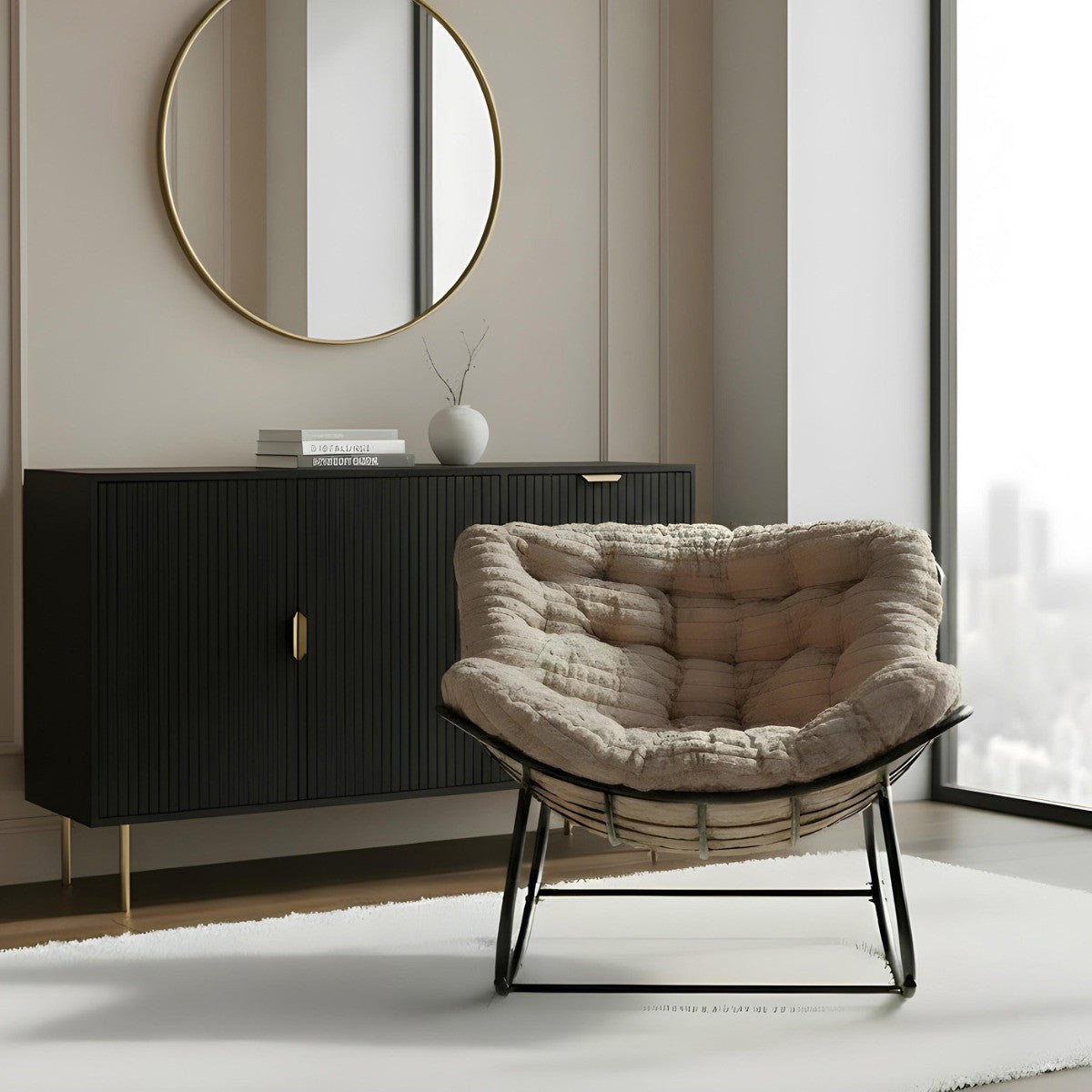 Ribbed Faux Fur Rocking Chair - 4 colours - Truly Yours
