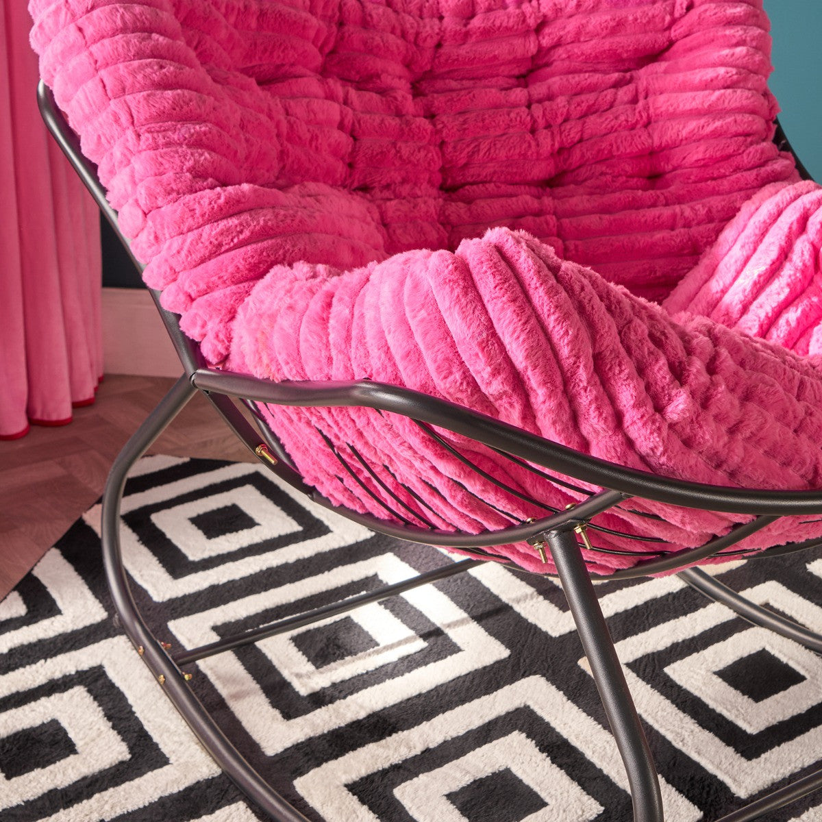Ribbed Faux Fur Rocking Chair - 4 colours - Truly Yours