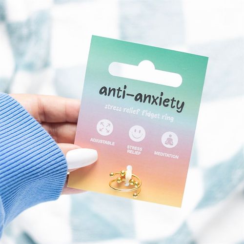 Gold Tone Anti-Anxiety Metal Fidget Ring (20/40) Fidget ring