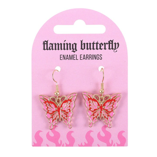 Y2K Enamel Drop Earrings - Heart Flame, Pink Butterfly, dice and Checkerboard Hearts - Truly Yours