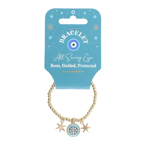All Seeing Eye Beaded Charm Bracelet - Truly Yours