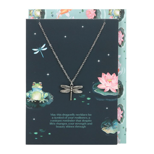 Dragonfly Necklace on Greeting Card - Truly Yours