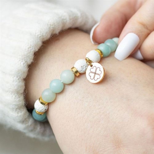 Abundance Amazonite Crystal Essential Oil Bracelet - Truly Yours