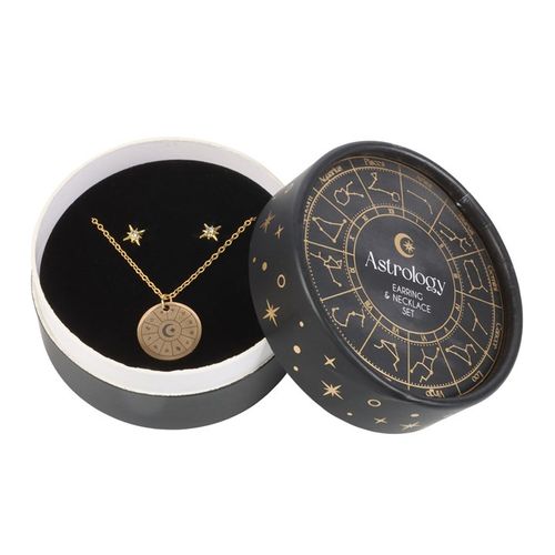Astrology Wheel Earring and Necklace Set - Truly Yours