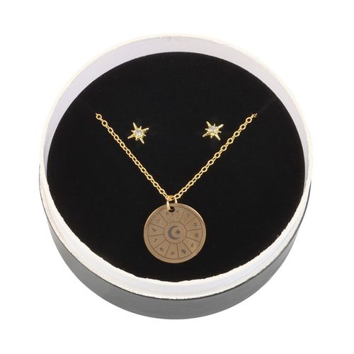 Astrology Wheel Earring and Necklace Set - Truly Yours