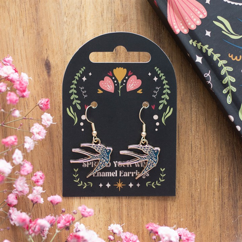 Blue Spread Your Wings Swallow Earrings - Truly Yours