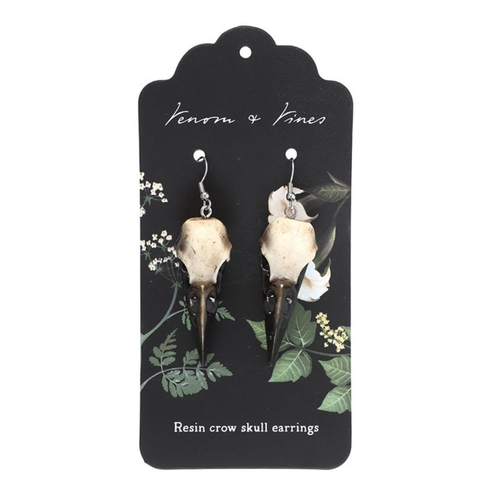 Resin Crow Skull Earrings - Truly Yours