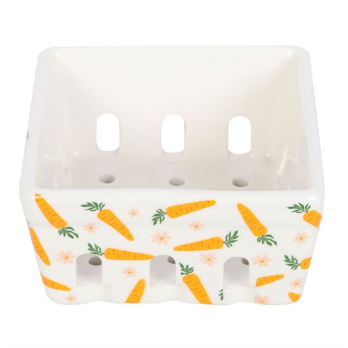 Carrot Patch Ceramic Berry Basket Bowl