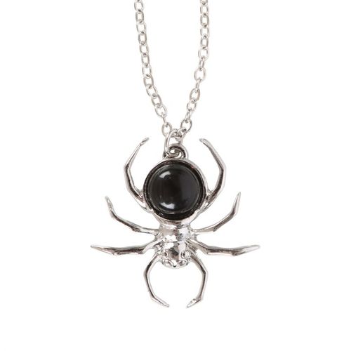 Black Obsidian Spider Pendant Necklace - Truly Yours