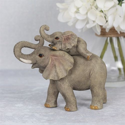 Elephant Adventure Mother and Baby Elephant Ornament Ornament
