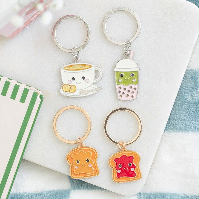 Set of 2 Peanut Butter and Jelly Keyrings - Truly Yours