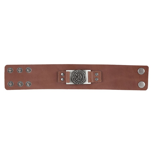 Viking Compass Leather Cuff Bracelet - Truly Yours