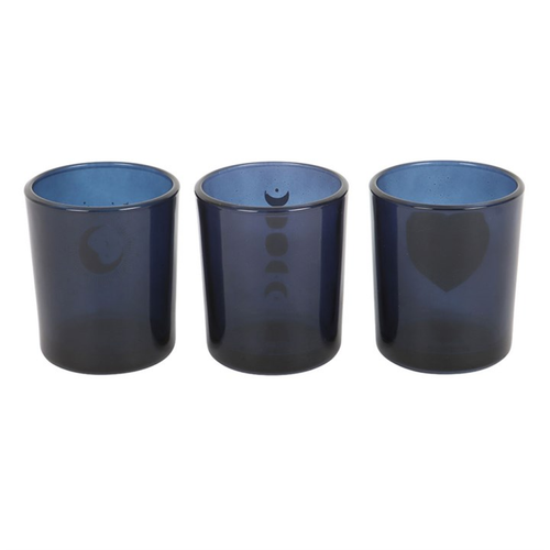 Set of 3 Blue Moon Votive Candle Holders - Truly Yours
