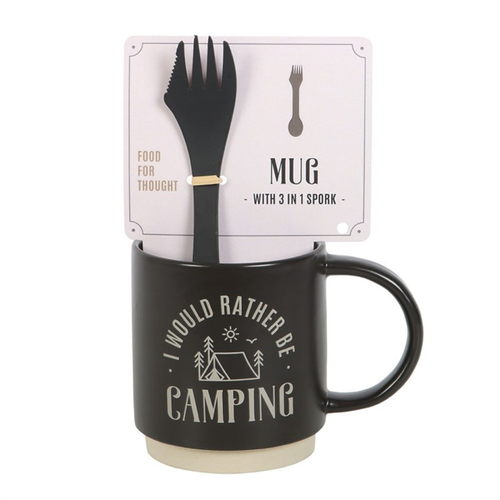 I Would Rather Be Camping Mug with 3-in-1 Spork - Truly Yours