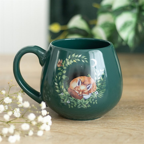 Green Sleeping Fox Rounded Mug - Truly Yours