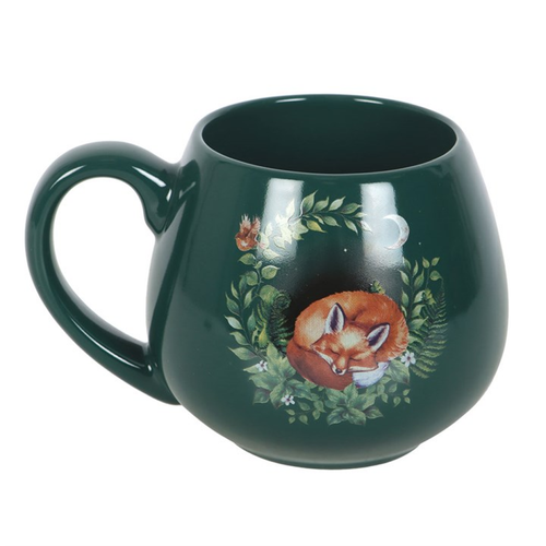 Green Sleeping Fox Rounded Mug - Truly Yours