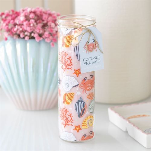 Pastel Shell Print Coconut & Sea Salt Tube Candle - Truly Yours