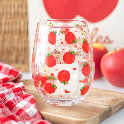Apple Print Stemless Glass - Truly Yours