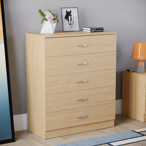 Riano 5 Drawer Chest of Drawers Bedroom Storage - Truly Yours