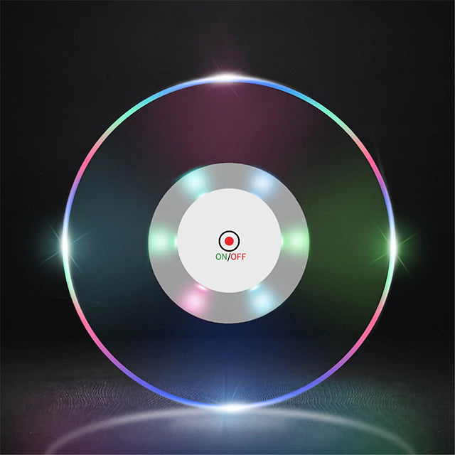 RGB LED Light Up Coaster - Acrylic Crystal Round Drink Coaster for Bar & Party Decoration - Truly Yours