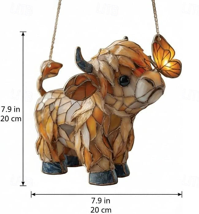 Highland Cow Butterfly Suncatcher - Truly Yours