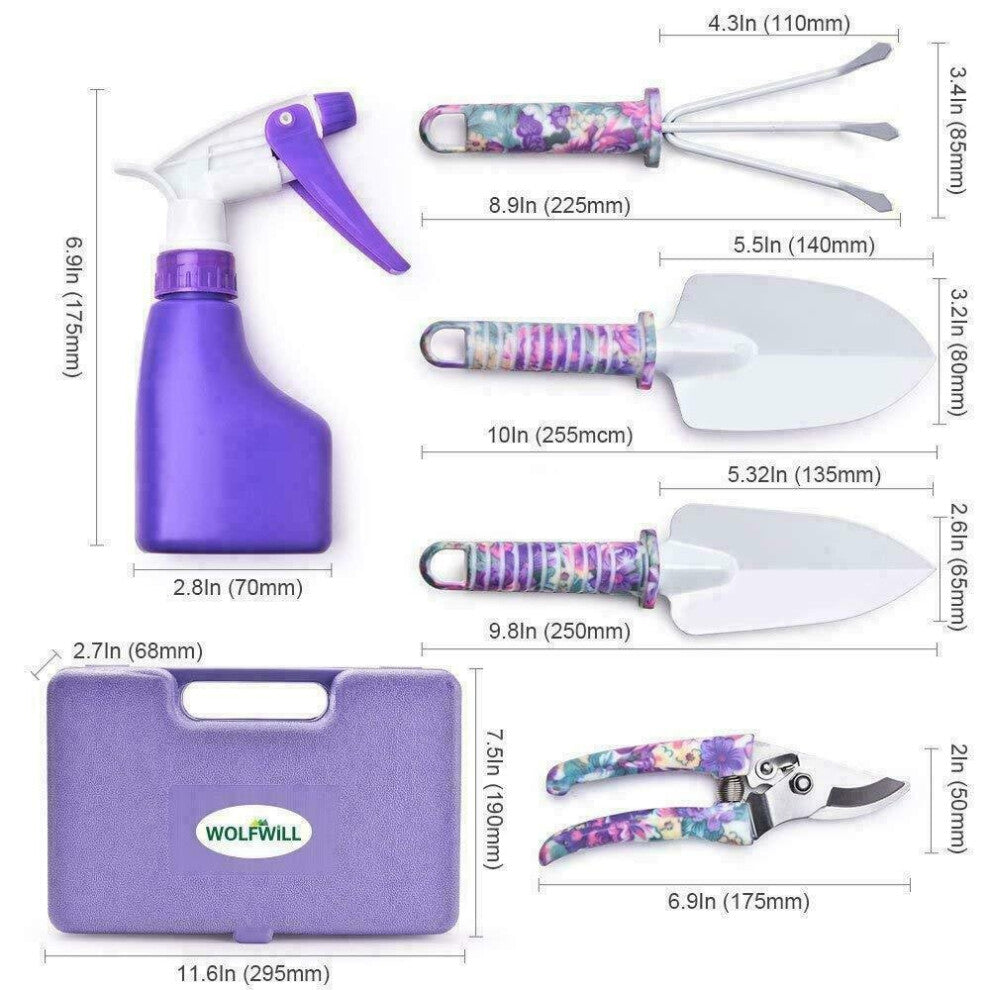 10 Piece Floral Garden Tool Set – Complete Gardening Kit with Storage Case - Truly Yours