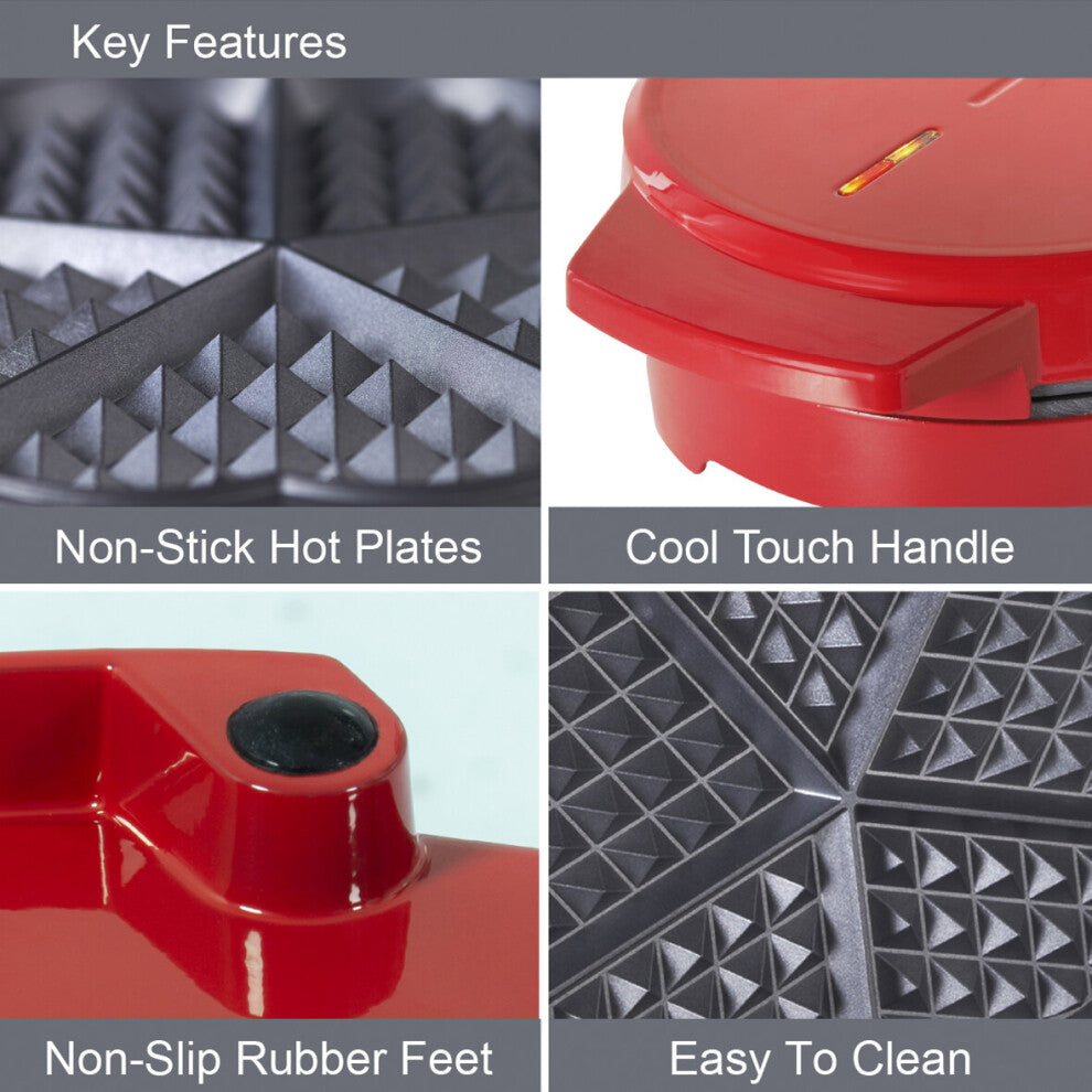 Global Gizmos Heart Waffle Maker / Non Stick Coating - Truly Yours