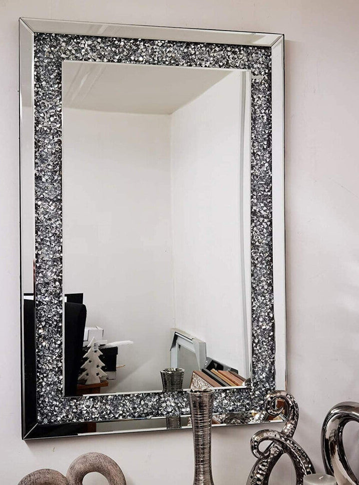 Crushed jewel wall mirror loose diamante home decor mirror 40x60cm - Truly Yours