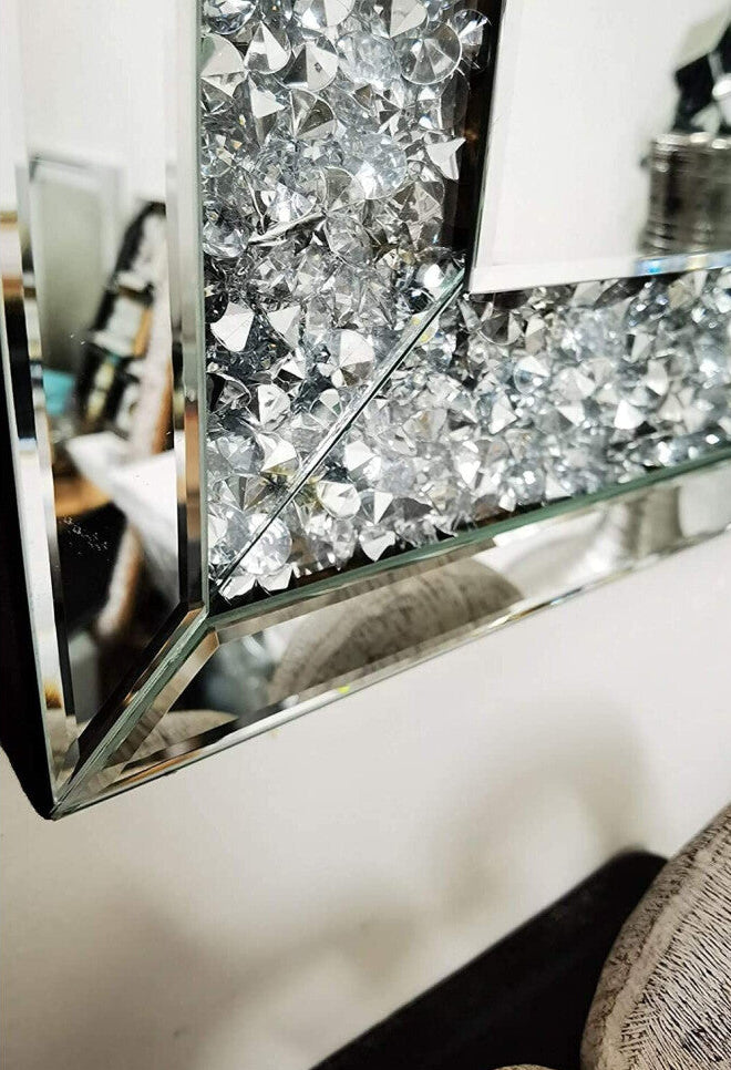 Crushed jewel wall mirror loose diamante home decor mirror 40x60cm - Truly Yours