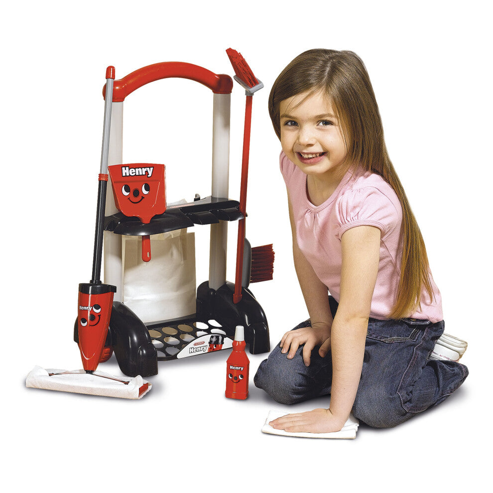 Henry Deluxe Kids Cleaning Trolley Play Set – Toy Vacuum & Cleaning Accessories - Truly Yours