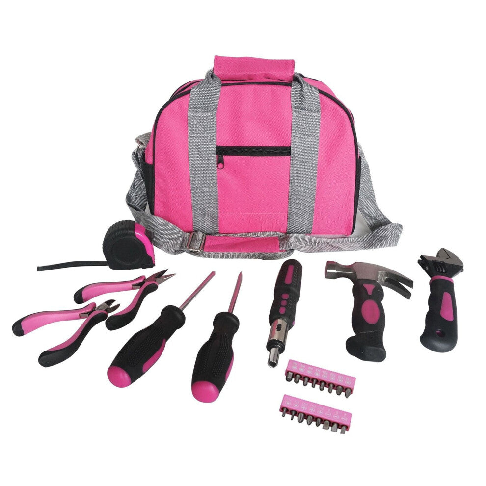 25 Piece Ladies Pink DIY Tool Kit Set – Tool Bag with Hammer, Screwdrivers & Pliers - Truly Yours