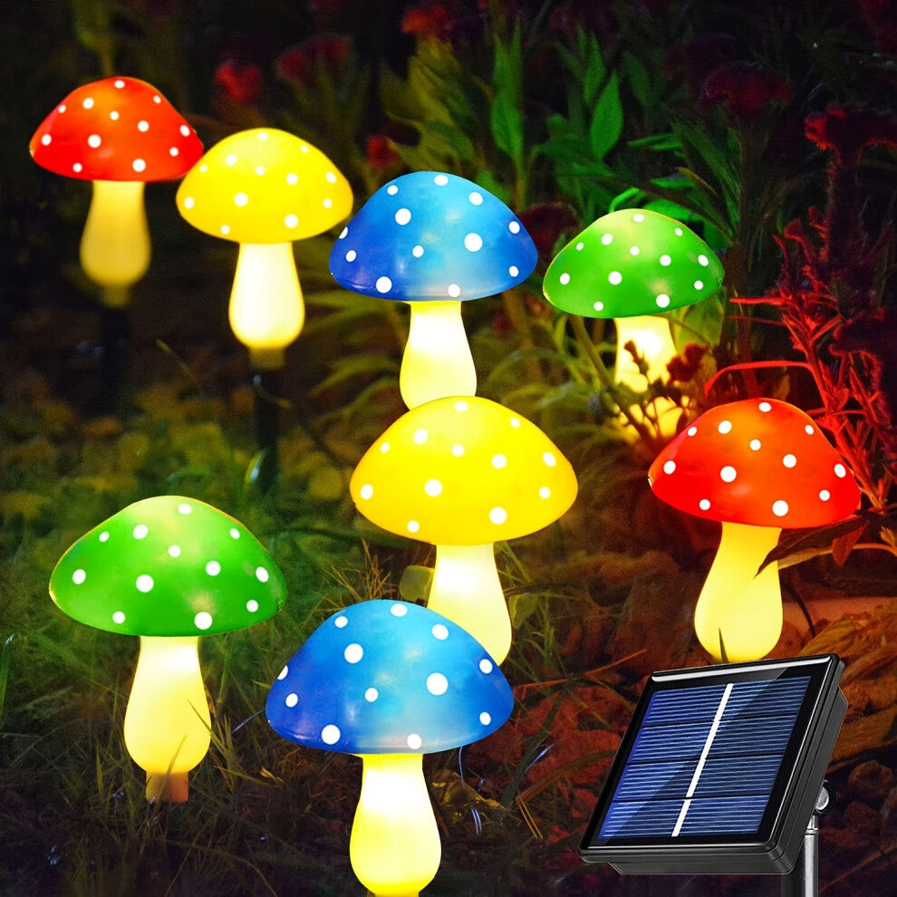 Colorful 8-Pack Solar Mushroom Garden Lights Coloured Garden lights