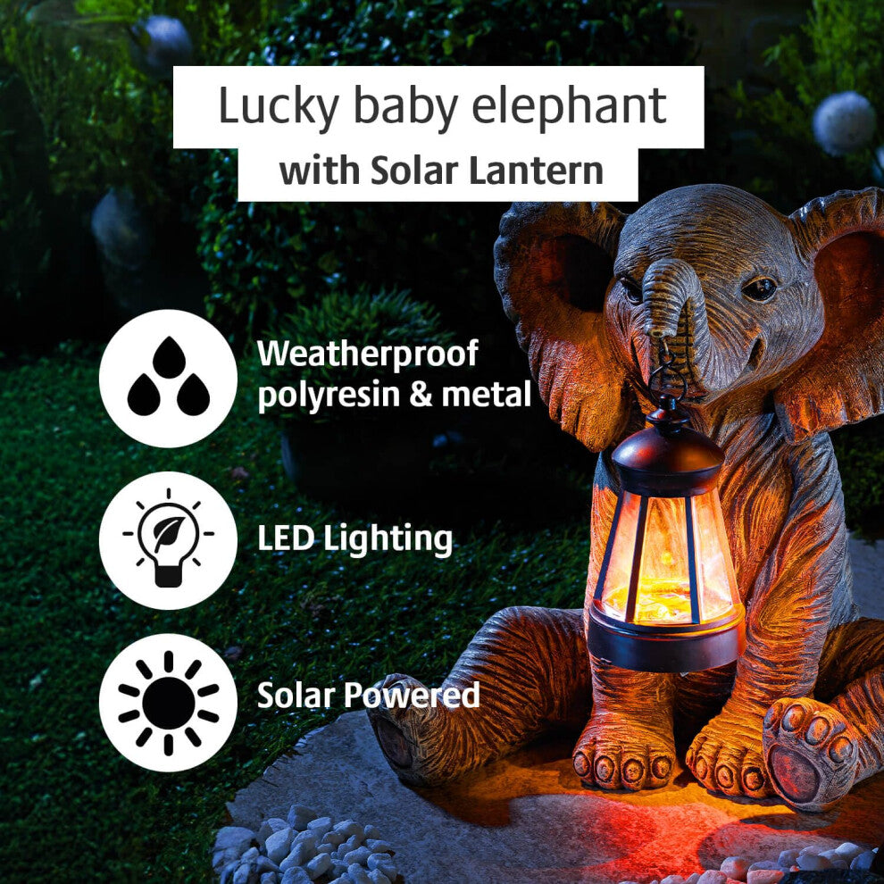 Elephant Lantern with Solar LED Light - Truly Yours