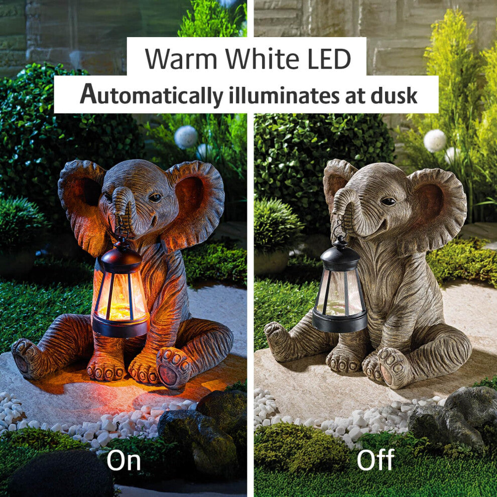 Elephant Lantern with Solar LED Light - Truly Yours