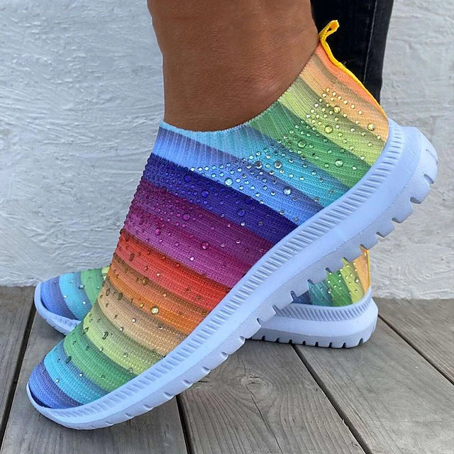 Women's Rainbow Slip-On Sneakers - Truly Yours