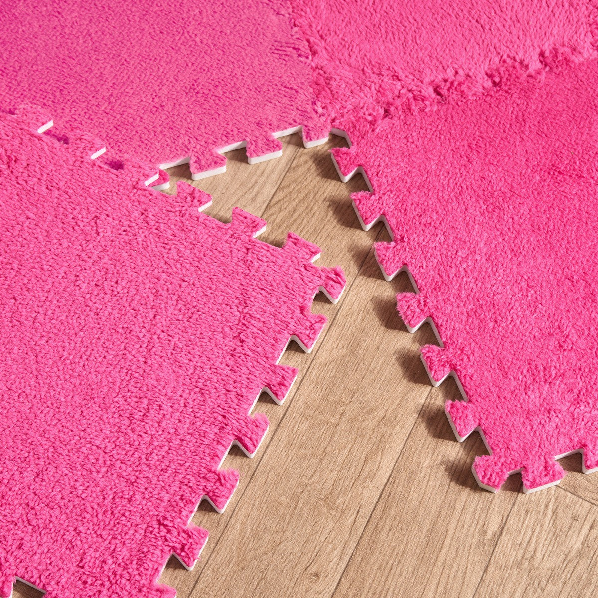 9 Piece Interlocking Teddy Tiles - Hot Pink - Truly Yours