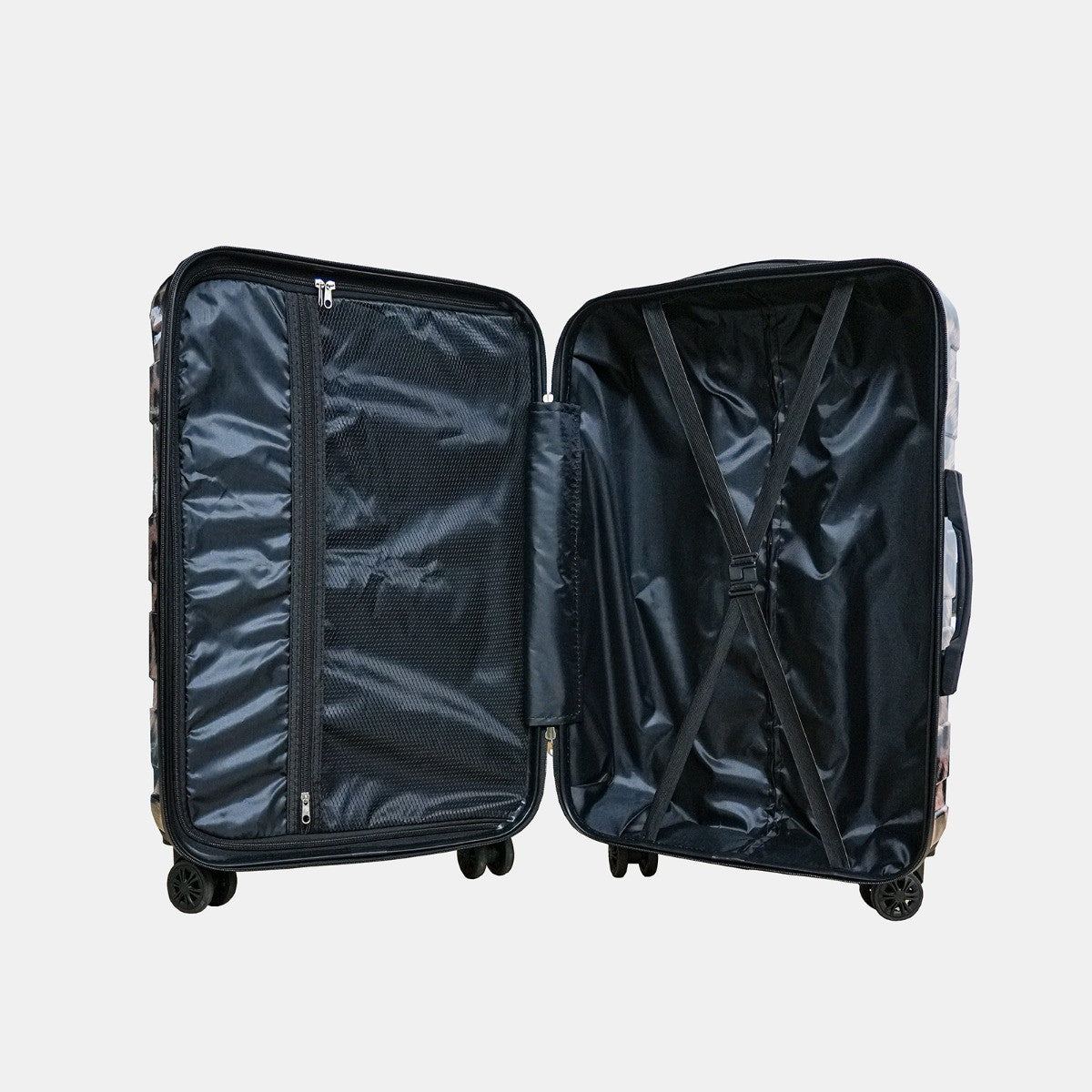 4 Wheel Leopard Print Hard Shell Suitcase, Natural - 3 Pack - Truly Yours