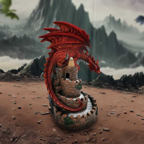 Crimson Keep Red Dragon Backflow Incense Burner 22cm Backflow burner