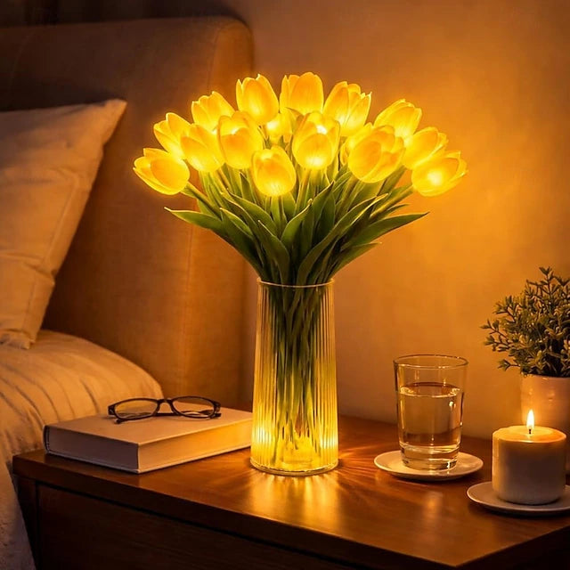 15 PCS Tulip Artificial Flowers with LED Lights, - Truly Yours