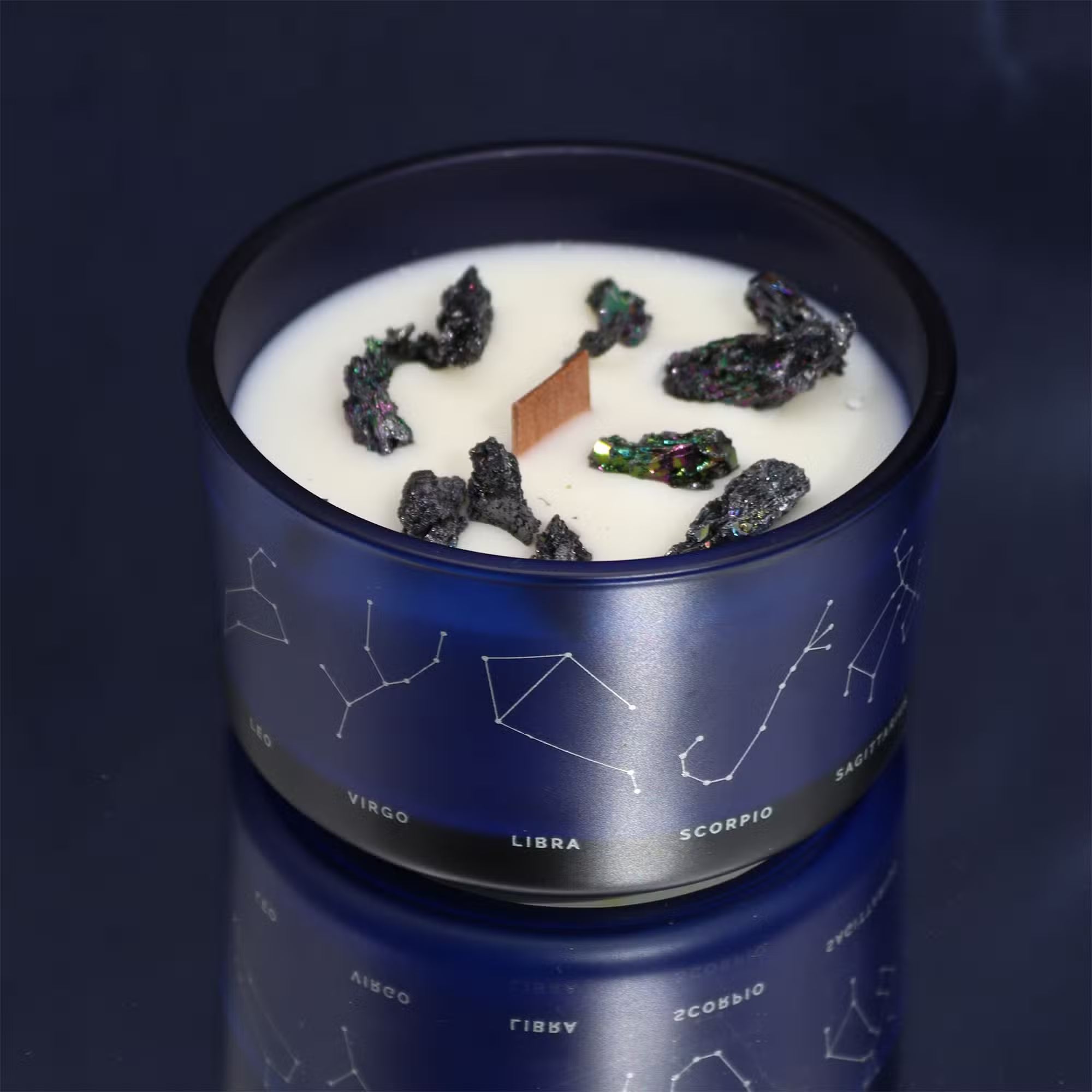 Zodiac Crystal Candle with Gemstone Bracelet - Leo Candle