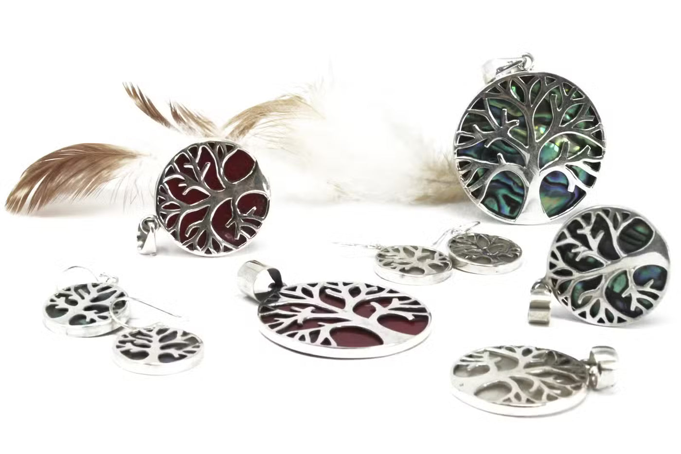 Tree of Life Silver Earrings 15mm - Mother of Pearl - Truly Yours